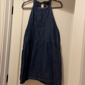Free People Denim Jumper Dress